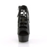 Pleaser DELIGHT-600-20 Black Vegan Leather Ankle Boots