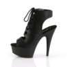 Pleaser DELIGHT-600-20 Black Vegan Leather Ankle Boots