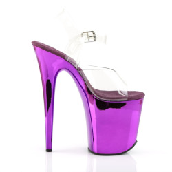 Pleaser FLAMINGO-808 Purple Chrome Platform Pole Shoes