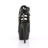 Pleaser DELIGHT-600-20 Black Vegan Leather Ankle Boots