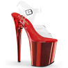 Pleaser FLAMINGO-808 Red Chrome Platform Pole Dance Shoes