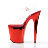 Pleaser FLAMINGO-808 Red Chrome Platform Pole Dance Shoes