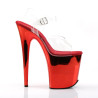 Pleaser FLAMINGO-808 Red Chrome Platform Pole Dance Shoes