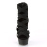 Pleaser DELIGHT-600-24 Black Criss Cross Bootie Sandals