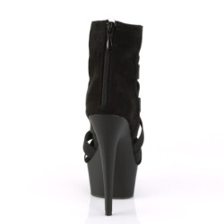 Pleaser DELIGHT-600-24 Black Criss Cross Bootie Sandals