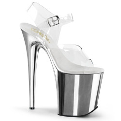 Pleaser FLAMINGO-808 Silver Chrome Platform Pole Shoes