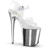 Pleaser FLAMINGO-808 Silver Chrome Platform Pole Shoes