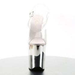 Pleaser FLAMINGO-808 Silver Chrome Platform Pole Shoes