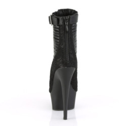 Pleaser DELIGHT-600-27LC Black Vegan Leather Fabric