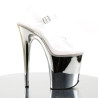 Pleaser FLAMINGO-808 Silver Chrome Platform Pole Shoes