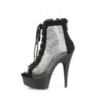Pleaser DELIGHT-600-33RM Black Vegan Suede Strass Mesh