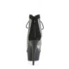 Pleaser DELIGHT-600-33RM Black Vegan Suede Strass Mesh