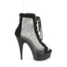 Pleaser DELIGHT-600-33RM Black Vegan Suede Strass Mesh