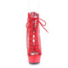 Pleaser DELIGHT-600-33RM Red Vegan Suede Strass Mesh