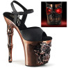 Pleaser RAPTURE-809-LT Black Vegan Leather Satin Copper