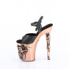 Pleaser RAPTURE-809-LT Black Vegan Leather Satin Copper