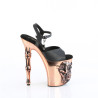 Pleaser RAPTURE-809-LT Black Vegan Leather Satin Copper