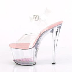 Pleaser SKY-308WHG Floating Glitter Hearts Platform Heels
