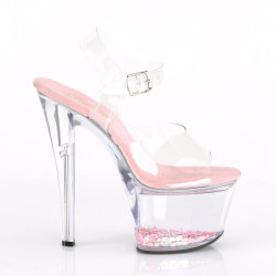 Pleaser SKY-308WHG Floating Glitter Hearts Platform Heels