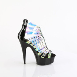 Pleaser DELIGHT-600-9 Hologram Vegan Black Patent Sale
