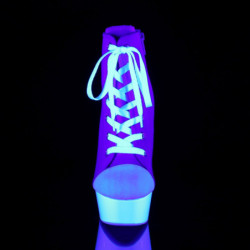 Pleaser DELIGHT-600SK-02 Pink Canvas Neon White Boots