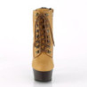 Pleaser DELIGHT-600TL-02 Tan Vegan Leather Brown Boots