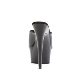 Pleaser DELIGHT-601 Black Patent High Heeled Mules