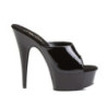 Pleaser DELIGHT-601 Black Patent High Heeled Mules