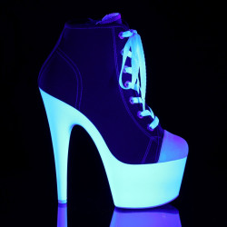 Pleaser ADORE-700SK-02 Red Canvas Neon White Sale Women