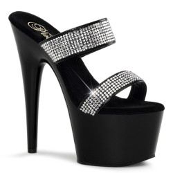 Pleaser ADORE-702-2 Black High Heeled Mules Women