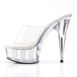 Pleaser DELIGHT-601 Transparent High Heeled Mules