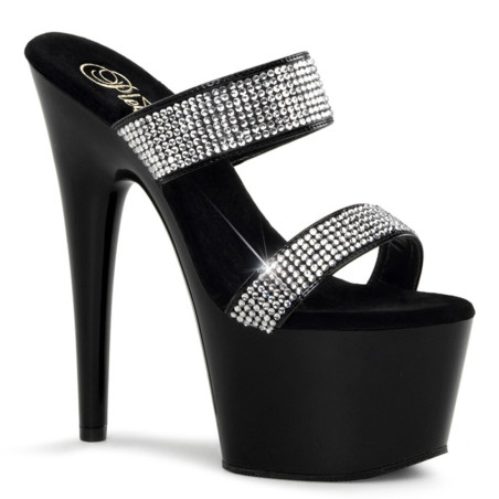 Pleaser ADORE-702-2 Black High Heeled Mules Women