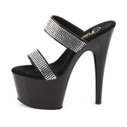 Pleaser ADORE-702-2 Black High Heeled Mules Women