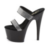 Pleaser ADORE-702-2 Black High Heeled Mules Women