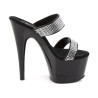 Pleaser ADORE-702-2 Black High Heeled Mules Women