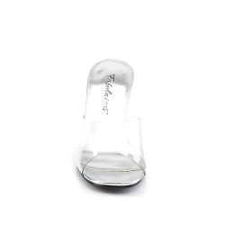 Fabulicious ROMANCE-301 Transparent Lucite Heeled Mules