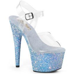 Pleaser ADORE-708LG Blue Glitter Platform High Heels