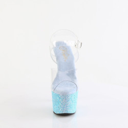 Pleaser ADORE-708LG Blue Glitter Platform High Heels