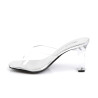 Fabulicious ROMANCE-301 Transparent Lucite Heeled Mules