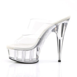 Pleaser DELIGHT-602 Transparent High Heeled Mules