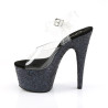 Pleaser ADORE-708LG Black Glitter Platform High Heels