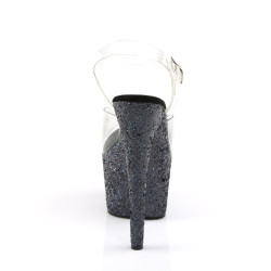 Pleaser ADORE-708LG Black Glitter Platform High Heels