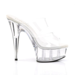Pleaser DELIGHT-602 Transparent High Heeled Mules