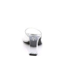 Fabulicious ROMANCE-301 Transparent Lucite Heeled Mules