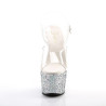 Pleaser ADORE-708LG Silver Glitter Platform High Heels