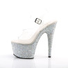 Pleaser ADORE-708LG Silver Glitter Platform High Heels