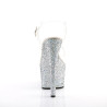 Pleaser ADORE-708LG Silver Glitter Platform High Heels