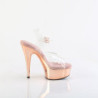 Pleaser DELIGHT-608 Transparent Rose Gold Chrome Sale