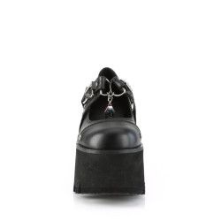 Demonia ASHES-33 Black Vegan Chunky Women Shoes