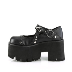 Demonia ASHES-33 Black Vegan Chunky Women Shoes